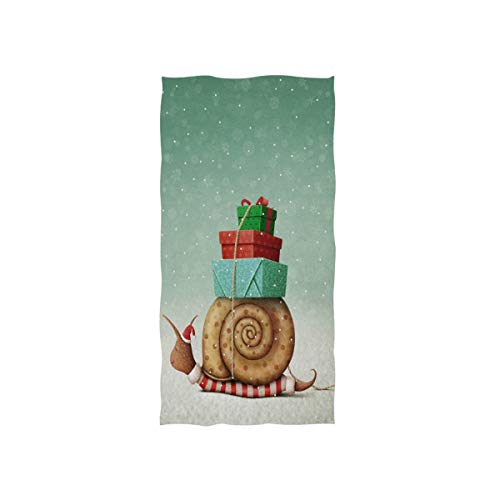 Mnsruu Handtuch Weihnachten Schnecke Und Geschenke Badetuch Gesicht Handtuch für Gym Yoga 30x15 Zoll (76x38 cm) von Mnsruu