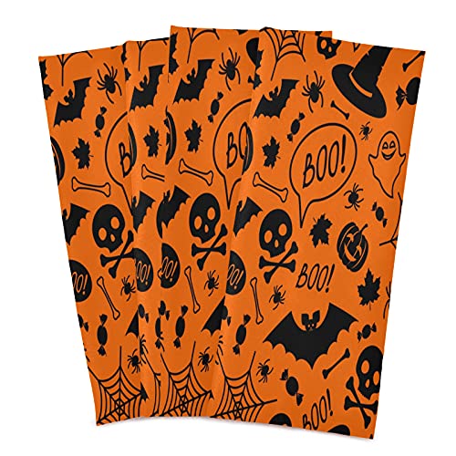 Mnsruu Happy Halloween Kürbis Sugar Skull Spinnennetz Candy Küchentücher Geschirrtuch Geschirrtuch Geschirrtücher 1 Packung super saugfähig weich 71 x 46 cm von Mnsruu