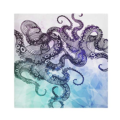 Mnsruu Hispter Octopus Kraken Ozean Meer Polyestertuch Abendessen Servietten mit gesäumten Kanten 4er Set Übergröße 50,5 x 50,5 cm für Hochzeit Party Familie Urlaub Mnsruu Hispter Octopus Kraken Ozean Meer Polyestertuch Abendessen Servietten mit gesäumten Kanten 4er Set Übergröße 50,5 x 50,5 cm für Hochzeit Party Familie Urlaub von Mnsruu