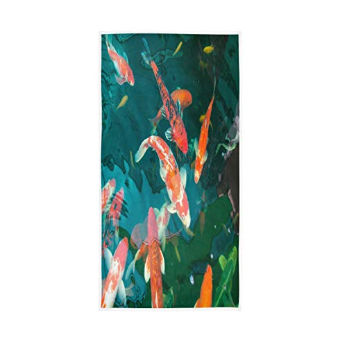 Mnsruu Japanische Koi Karpfen Fisch auf Teich weich Bad Hotel Spa Hand Gym Sport Handtuch 76 x 38 cm (30 x 15 Zoll) von Mnsruu