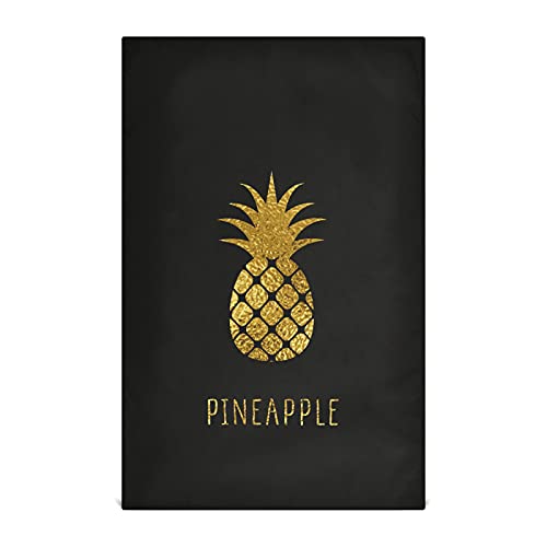 Mnsruu Küchentücher, Motiv: goldene Ananas auf schwarzem Hintergrund, Geschirrtücher, Geschirrtücher, 4 Stück, super saugfähig, weich, 71 x 46 cm von Mnsruu