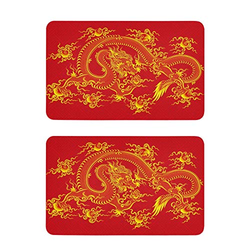 Mnsruu Kühlschrankmagnete mit chinesischem Drachen, Rotgold, 2 Stück von Mnsruu