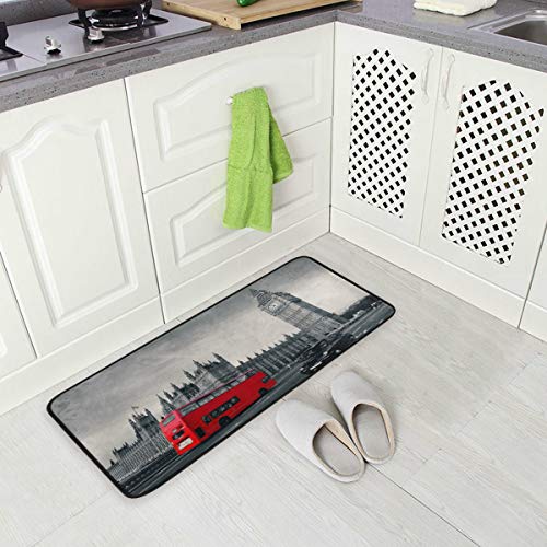 Mnsruu London City Big Ben Street Area Teppich Teppiche Bodenmatte für Küche Zimmer 50 x 100 cm von Mnsruu