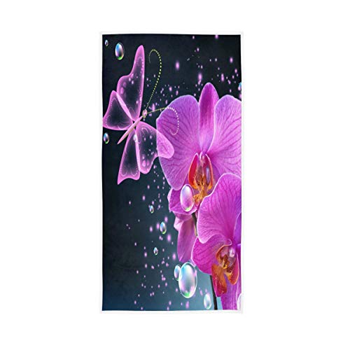 Mnsruu Magic Butterfly Orchid Flower Soft Bath Hotel Spa Hand Gym Sport Handtuch 76 x 38 cm von Mnsruu