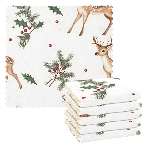 Mnsruu Mikrofaser-Reinigungstücher Rentiere Gras Beeren Wiederverwendbare Geschirrtücher zum Abwasch 6er Pack Schwedisches Geschirrtuch Mikrofaser Reinigungstücher Waschbar Staubtücher Tuch Home Mnsruu Mikrofaser-Reinigungstücher Rentiere Gras Beeren Wiederverwendbare Geschirrtücher zum Abwasch 6er Pack Schwedisches Geschirrtuch Mikrofaser Reinigungstücher Waschbar Staubtücher Tuch Home von Mnsruu