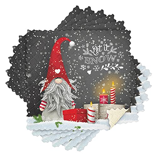 Mnsruu Mnsruu Geschirrtuch, Motiv: Merry Christmas Winter Snow, 6 Stück, Küchentücher, Geschirrtuch, schnell trocknend, superweich von Mnsruu