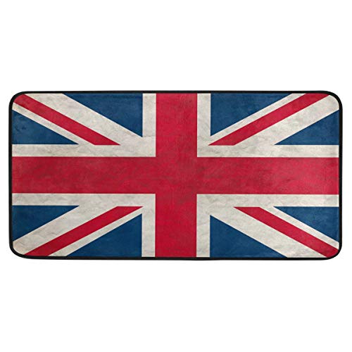 Mnsruu Retro Union Jack Britische Flagge Bereich Teppich Fußmatte für Küche Zimmer 50 x 100 cm von Mnsruu