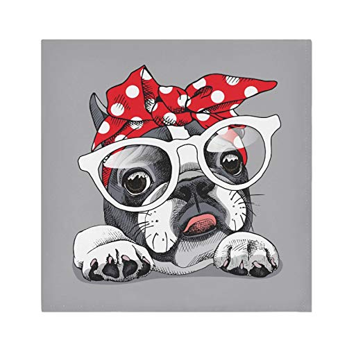 Mnsruu Servietten mit französischer Bulldogge und Hundewelpe, Polyester-Stoff, mit gesäumten Kanten, 1 Stück, Übergröße, 50,5 x 50,5 cm, für Hochzeit, Party, Familienurlaub Mnsruu Servietten mit französischer Bulldogge und Hundewelpe, Polyester-Stoff, mit gesäumten Kanten, 1 Stück, Übergröße, 50,5 x 50,5 cm, für Hochzeit, Party, Familienurlaub von Mnsruu