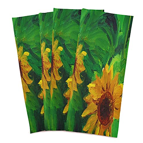 Mnsruu Sonnenblumen-Ölgemälde grün gelb Küchentücher Bar Geschirrtuch Geschirrtücher Set von 6 super saugfähig weich 71 x 46 cm von Mnsruu