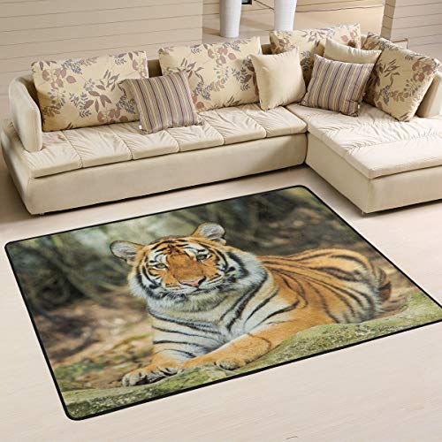 Mnsruu Tiger Landschaft Natur Teppich Teppich für Wohnzimmer Schlafzimmer 91 cm x 61 cm Mnsruu Tiger Landschaft Natur Teppich Teppich für Wohnzimmer Schlafzimmer 91 cm x 61 cm von Mnsruu