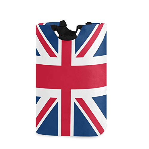 Mnsruu Wäschekorb mit britischer Flagge und Union Jack, großer Aufbewahrungskorb mit Griffen für Geschenkkörbe, Schlafzimmer, Kleidung von Mnsruu