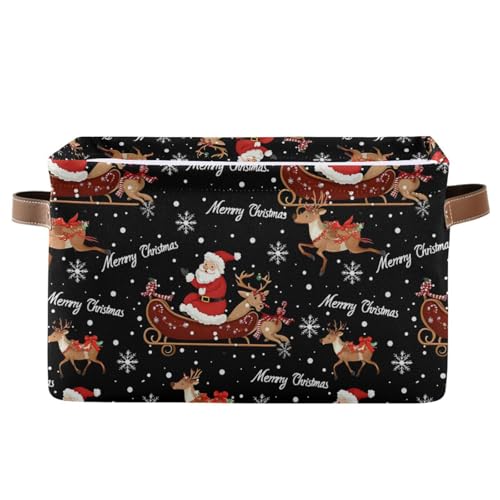 Mnsruu Weihnachts-Aufbewahrungskorb, Hirsch, Schneeflocke, Weihnachtsmann, faltbar, Stoff, faltbare Aufbewahrungskörbe, Organizer-Tasche für Kleidung Mnsruu Weihnachts-Aufbewahrungskorb, Hirsch, Schneeflocke, Weihnachtsmann, faltbar, Stoff, faltbare Aufbewahrungskörbe, Organizer-Tasche für Kleidung von Mnsruu