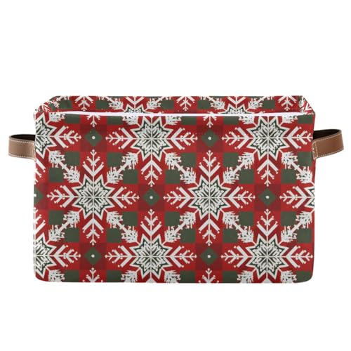 Mnsruu Weihnachts-Aufbewahrungskorb, Muster, rote Weihnachtsfliesen, Schneeflocke, faltbar, Stoff, faltbare Aufbewahrungskörbe, Organizer-Tasche für Kleidung Mnsruu Weihnachts-Aufbewahrungskorb, Muster, rote Weihnachtsfliesen, Schneeflocke, faltbar, Stoff, faltbare Aufbewahrungskörbe, Organizer-Tasche für Kleidung von Mnsruu