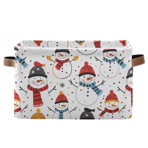 Mnsruu Weihnachts-Aufbewahrungskorb, Schneemann, bunte Punkte, faltbar, Stoff, faltbare Aufbewahrungskörbe, Organizer-Tasche für Kleidung Mnsruu Weihnachts-Aufbewahrungskorb, Schneemann, bunte Punkte, faltbar, Stoff, faltbare Aufbewahrungskörbe, Organizer-Tasche für Kleidung von Mnsruu