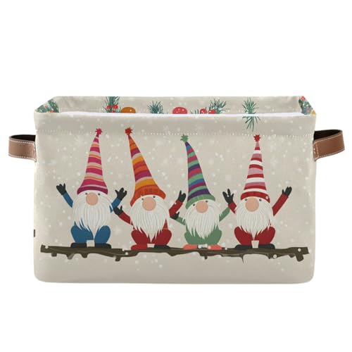 Mnsruu Weihnachts-Aufbewahrungskorb, Weihnachtswichtel, faltbar, Stoff, faltbare Aufbewahrungskörbe, Organizer-Tasche für Kleidung Mnsruu Weihnachts-Aufbewahrungskorb, Weihnachtswichtel, faltbar, Stoff, faltbare Aufbewahrungskörbe, Organizer-Tasche für Kleidung von Mnsruu
