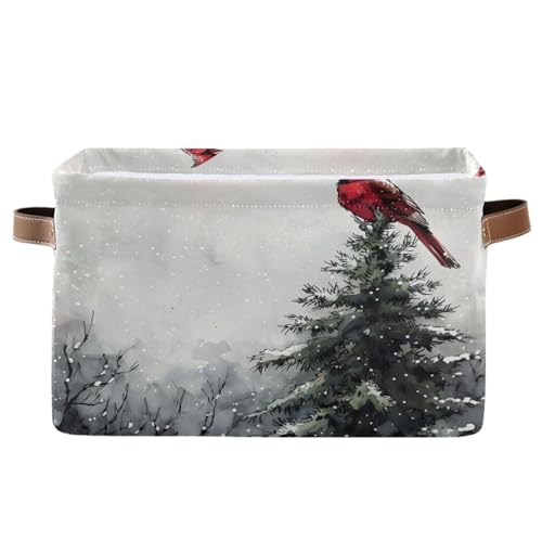 Mnsruu Weihnachts-Aufbewahrungskorb, Winter, roter Vogel, faltbar, Stoff, faltbare Aufbewahrungskörbe, Organizer-Tasche zur Aufbewahrung von Kleidung Mnsruu Weihnachts-Aufbewahrungskorb, Winter, roter Vogel, faltbar, Stoff, faltbare Aufbewahrungskörbe, Organizer-Tasche zur Aufbewahrung von Kleidung von Mnsruu