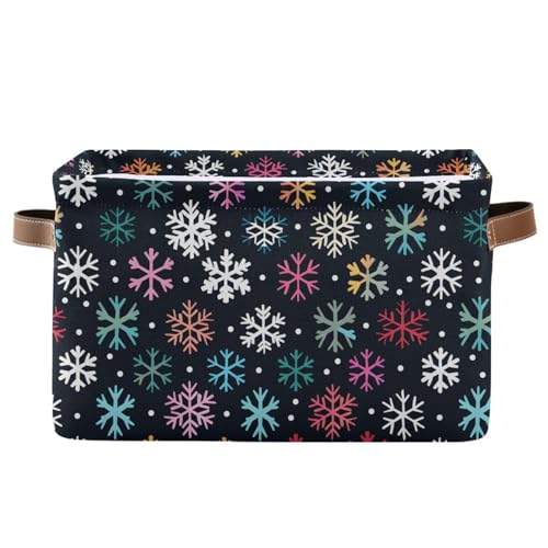 Mnsruu Weihnachts-Aufbewahrungskorb, bunte Schneeflocken, faltbar, Stoff, faltbare Aufbewahrungskörbe, Organizer-Tasche für Kleidung Mnsruu Weihnachts-Aufbewahrungskorb, bunte Schneeflocken, faltbar, Stoff, faltbare Aufbewahrungskörbe, Organizer-Tasche für Kleidung von Mnsruu