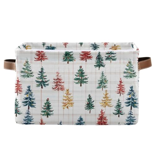Mnsruu Weihnachts-Aufbewahrungskorb, buntes Baumkaromuster, faltbar, Stoff, faltbare Aufbewahrungskörbe, Organizer-Tasche für Kleidung Mnsruu Weihnachts-Aufbewahrungskorb, buntes Baumkaromuster, faltbar, Stoff, faltbare Aufbewahrungskörbe, Organizer-Tasche für Kleidung von Mnsruu