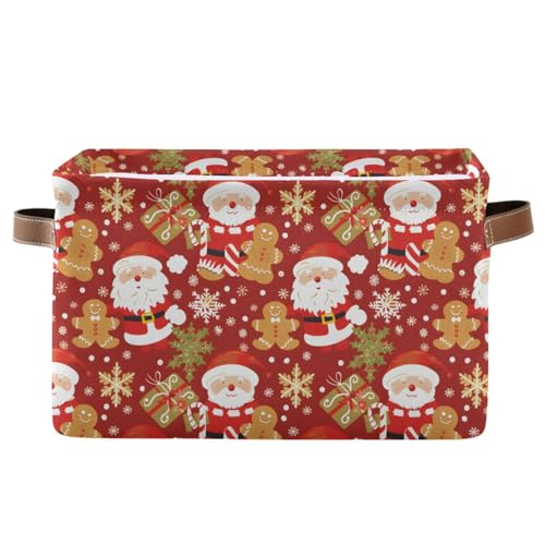 Mnsruu Weihnachtsaufbewahrungskorb, Weihnachtsmann, Keksmann, faltbar, Stoff, faltbare Aufbewahrungskörbe, Organizer-Tasche für Kleidung Mnsruu Weihnachtsaufbewahrungskorb, Weihnachtsmann, Keksmann, faltbar, Stoff, faltbare Aufbewahrungskörbe, Organizer-Tasche für Kleidung von Mnsruu