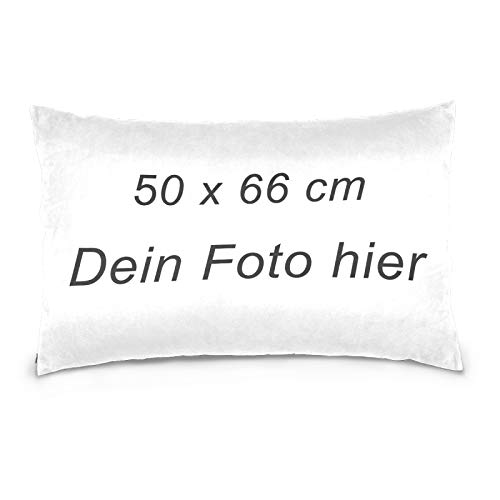 Mnsruu Zierkissenbezüge, Foto-Kissen Selbst gestalten, Kissen-Bezug mit Foto Bedrucken Lassen, Personalisierte Geschenkidee Fotokissen, Kopfkissen mit eigenem Foto (50 x 66cm) von Mnsruu
