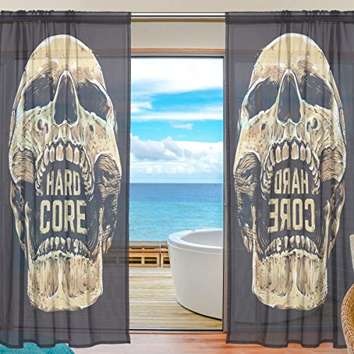 Mnsruu yibaihe Fenster Vorhänge, Gardinen Platten Fenster Behandlung Set Voile Drapes Tüll Vorhänge Hard Core Totenkopf 198 cm lang für Wohnzimmer Schlafzimmer 2 Platten Mnsruu yibaihe Fenster Vorhänge, Gardinen Platten Fenster Behandlung Set Voile Drapes Tüll Vorhänge Hard Core Totenkopf 198 cm lang für Wohnzimmer Schlafzimmer 2 Platten von Mnsruu