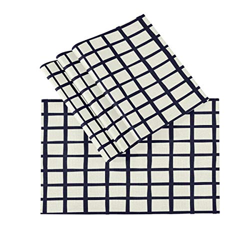 Muster Platzsets Set von 4 Polyester Tischsets Kariert Plaid Platzset 30,5 x 45,7 cm Tischmatte für Esszimmer Tischdekoration von Mnsruu
