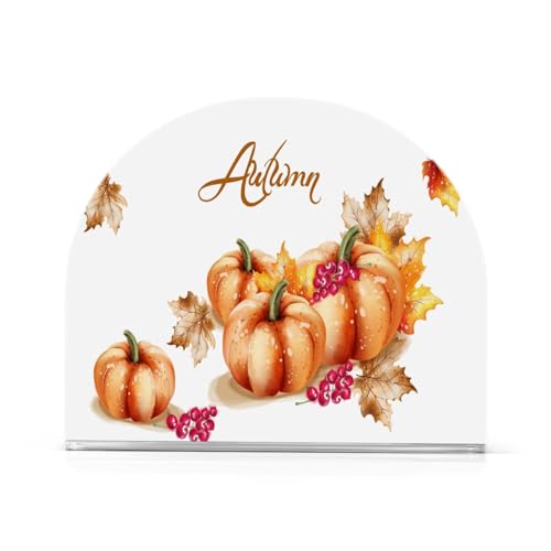 Serviettenhalter Herbst Kürbis Herbst Bauernhaus Kristallklare Acryl Serviettenhalter, Papierserviettenhalter Esstisch Spender für Küche Restaurant Home Decor Bar Zubehör von Mnsruu