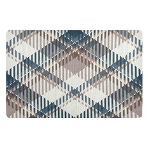 Tartan Scotland Plaid Fußmatte Haustürmatte rutschfeste Schmutzfangmatten für Eingang, Innen, Küche, 50 x 80 cm von Mnsruu