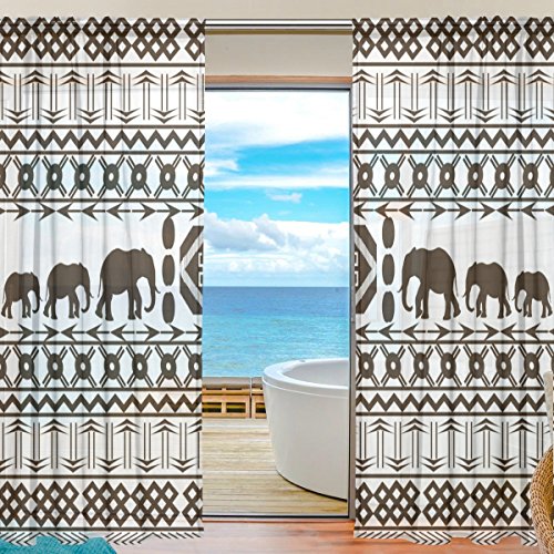yibaihe Fenster Vorhänge, Gardinen Platten Fenster Behandlung Set Voile Drapes Tüll Vorhänge Ethnische Stil Elefant Muster 140 W x 213 L cm 2 Einsätze für Wohnzimmer Schlafzimmer Girl 's Room yibaihe Fenster Vorhänge, Gardinen Platten Fenster Behandlung Set Voile Drapes Tüll Vorhänge Ethnische Stil Elefant Muster 140 W x 213 L cm 2 Einsätze für Wohnzimmer Schlafzimmer Girl 's Room von Mnsruu