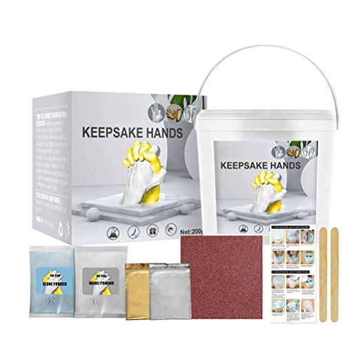 Mnsun Handabdruck Set Paare, 3D Gipsabdruck Set, DIY Gips Statue Modelling Kit Hand Casting Kit Gips Hand Kit Geschenk Paare Hochzeitstag Familie und Kinder von Mnsun