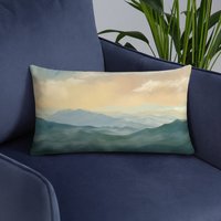 Blue Ridge Parkway | Dekokissen Sonnenaufgang Sonnenuntergang Panorama Landschaftsmalerei von MntBreezeCreations