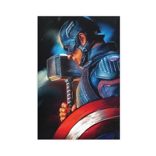 Mnyuein America Captain Movie Poster Leinwand Poster Schlafzimmer Dekoration Landschaft Büro Raumdekoration Geschenk Unframe: 12x18inch(30x45cm) von Mnyuein