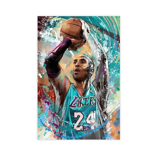 Mnyuein Kobe Posters Bryant Poster Basketball 2 Leinwand Poster Schlafzimmer Dekoration Landschaft Büro Raumdekoration Geschenk Unframe: 12x18inch(30x45cm) von Mnyuein