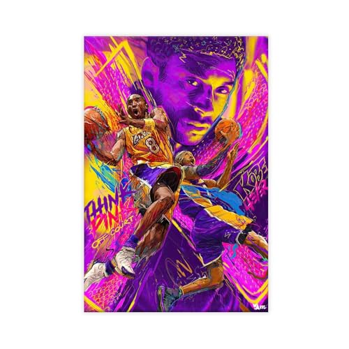 Mnyuein Kobe Posters Bryant Poster Basketball 4 Leinwand Poster Wandkunst Dekordruck Bild Gemälde Für Wohnzimmer Schlafzimmer Dekoration Unframe: 12x18inch(30x45cm) von Mnyuein