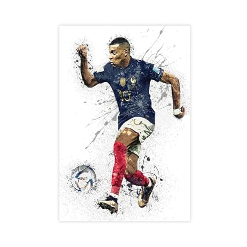 Mnyuein Mbappe Poster Fußball Leinwand Poster Schlafzimmer Dekoration Landschaft Büro Raumdekoration Geschenk Unframe: 12x18inch(30x45cm) von Mnyuein