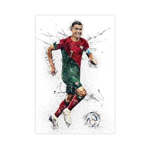 Mnyuein Ronaldo Poster Fußball Leinwand Poster Schlafzimmer Dekoration Landschaft Büro Raumdekoration Geschenk Unframe: 12x18inch(30x45cm) von Mnyuein