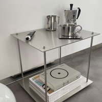 Modulares Regalsystem Aus Edelstahl - Minimalistisch, Erweiterbares Design-Regal, Low-Board & Sideboard Für Wohnzimmer, Büro U Schallplatten von MoInteriorsStudio