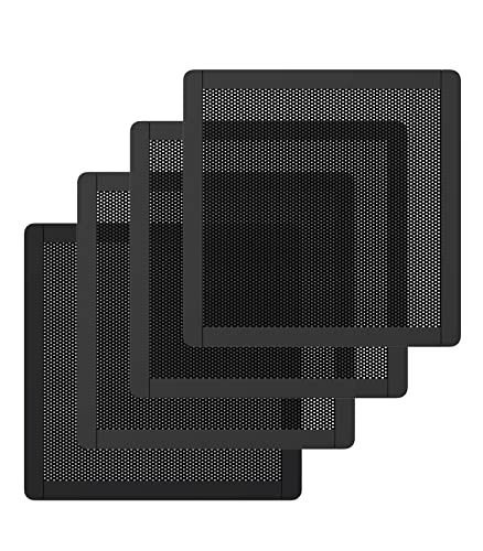 MoKo 120 x 120 mm PVC PC Kühler Lüfter Staub Filter, 4 Pack Lüfterabdeckung Magnetrahmen PC-Lüfter Staubschutzgitter PC-Kühlerfilter PVC Staubschutzabdeckung Computer-Lüftergitter, Schwarz von MoKo