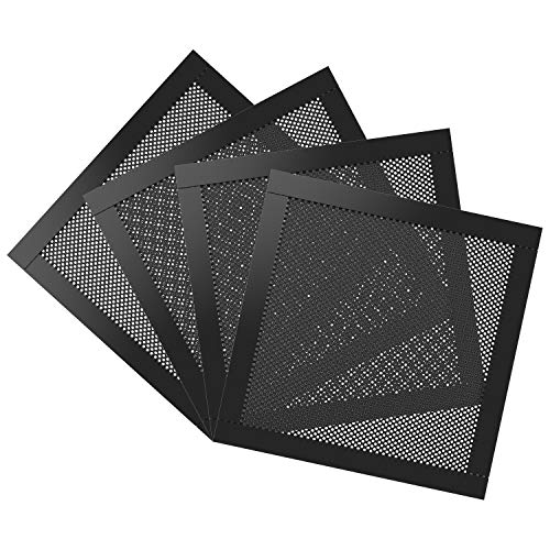 MoKo 140 mm PVC PC Kühler Lüfter Staub Filter, 4 Pack Lüfterabdeckung Magnetrahmen PC-Lüfter Staubschutzgitter PC-Kühlerfilter PVC Staubschutzabdeckung Computer-Lüftergitter - Schwarz von MoKo