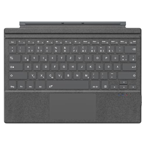 MoKo Touchpad Tastatur für Microsoft Surface Pro 7+/7/6/5/4/3, QWERTZ Layout Kabellose Bluetooth Typ Cover Tastatur mit Integriertem Wiederaufladbaren Akku Bluetooth Keyboard, Grau MoKo Touchpad Tastatur für Microsoft Surface Pro 7+/7/6/5/4/3, QWERTZ Layout Kabellose Bluetooth Typ Cover Tastatur mit Integriertem Wiederaufladbaren Akku Bluetooth Keyboard, Grau von MoKo