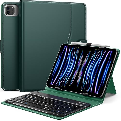 MoKo Universal Tablet Hülle mit QWERTY Tastatur für 9, 9.7, 10.1, 10.2, 10.4, 10.5, 10.9 Zoll Tablets mit Abnehmbarer Kabelloser Bluetooth-Tastatur & Stifthalter für iPad,Fire,Pixel,Android, Nachtgrün MoKo Universal Tablet Hülle mit QWERTY Tastatur für 9, 9.7, 10.1, 10.2, 10.4, 10.5, 10.9 Zoll Tablets mit Abnehmbarer Kabelloser Bluetooth-Tastatur & Stifthalter für iPad,Fire,Pixel,Android, Nachtgrün von MoKo
