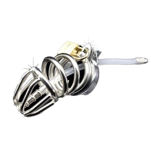 Metall Penis Käfig mit Spikes Anti-Off Ring und Harnröhren Dilator Edelstahl Chastity Device Keuschheitsgürtel für Männer Keuschheitskäfig Fetisch SM Sexspielzeug Für Männer (Size : 38mm) von MoLig