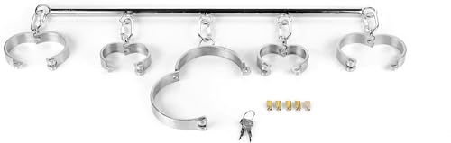 Metall SM Extrem Bondage Spreizstange mit Fesseln Handschellen Hals Fußfesseln Öffnen Bein Erwachsene Fetisch BDSM Sklave Folter Zurückhaltung Sex Spielzeug für Männer Frauen Paare (Color : Female, Metall SM Extrem Bondage Spreizstange mit Fesseln Handschellen Hals Fußfesseln Öffnen Bein Erwachsene Fetisch BDSM Sklave Folter Zurückhaltung Sex Spielzeug für Männer Frauen Paare (Color : Female, von MoLig