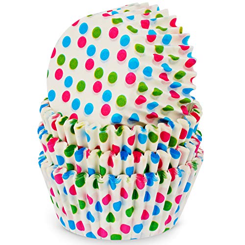 MoNiRo Papier Muffin Förmchen - Cupcake Backform aus Papier Motiv Colorful Dots - Muffin Form - Cupcake Form - Papierförmchen - Cupcake Förmchen - Muffinform - Backförmchen - Muffinformen von MoNiRo
