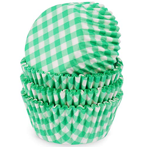 MoNiRo Papier Muffin Förmchen - Cupcake Backform aus Papier Motiv Green-White Checkered - Muffin Form - Cupcake Form - Papierförmchen - Cupcake Förmchen - Muffinform – Backförmchen - Muffinformen von MoNiRo