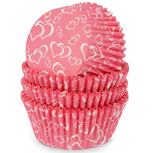 MoNiRo Papier Muffin Förmchen - Cupcake Backform aus Papier Motiv Heart-to-Heart - Muffin Form - Cupcake Form - Papierförmchen - Cupcake Förmchen - Muffinform–Backförmchen-Muffinformen-Valentinstag von MoNiRo