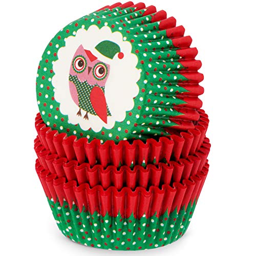 MoNiRo Papier Muffin Förmchen - Cupcake Backform aus Papier Motiv Owl - Muffin Form - Cupcake Form - Papierförmchen - Cupcake Förmchen - Muffinform – Backförmchen - Muffinformen - Weihnachten von MoNiRo