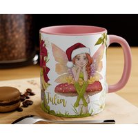 Fairy Holiday Mug #5 - Optional Personalization, With Santa Hat, Gift For Little Girls, Christmas Mug, Kids Fairy Holiday Mug #5 - Optional Personalization, With Santa Hat, Gift For Little Girls, Christmas Mug, Kids von MoNimoKids