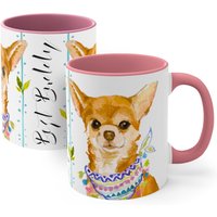 Chihuahua - Designer Tasse | Hundetasse Für Hundeliebhaber Weiße Mit Farbakzent Dog Hotel Kollektion Hundebild von MoNimoPrints
