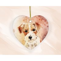 Jack Russel Herz Ornament - Geschenk Für Hundeliebhaber, Porzellan Weihnachtsdekoration Jack Russel Herz Ornament - Geschenk Für Hundeliebhaber, Porzellan Weihnachtsdekoration von MoNimoPrints